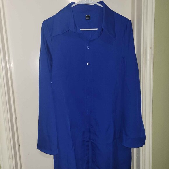 Dresses & Skirts - Blue Shein Button Down Mini Dress in L